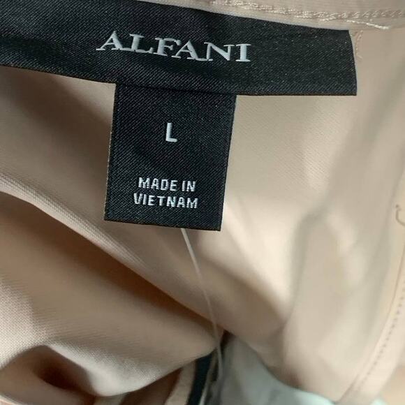 ALFANI Women's Top Prairie Rose Round-Neck 3/4 Sleeve Asymmetrical Hem Top SZ L - Picture 10 of 11